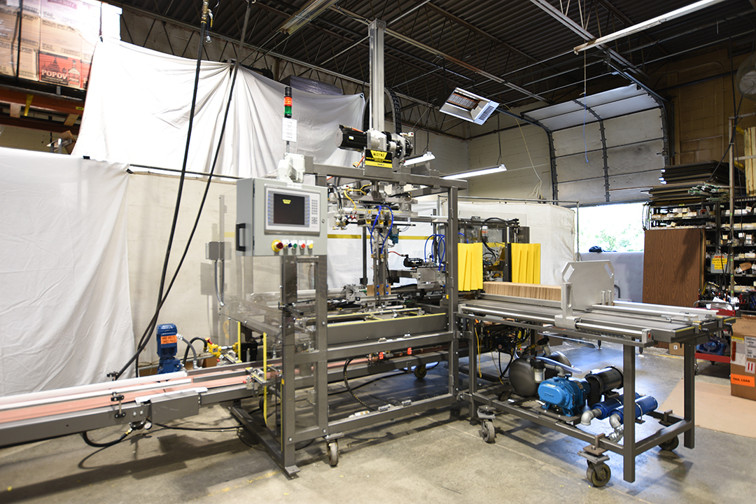 A newly assembled Wayne Automation SF-400-B is ready for an automated packaging line. 
