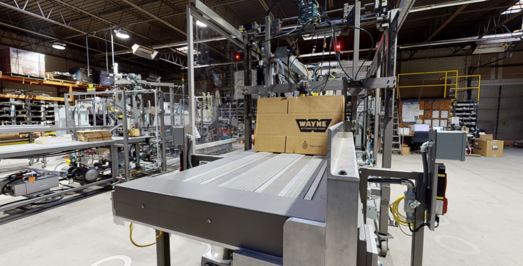 A conveyor belt on a Wayne Automation machine.
