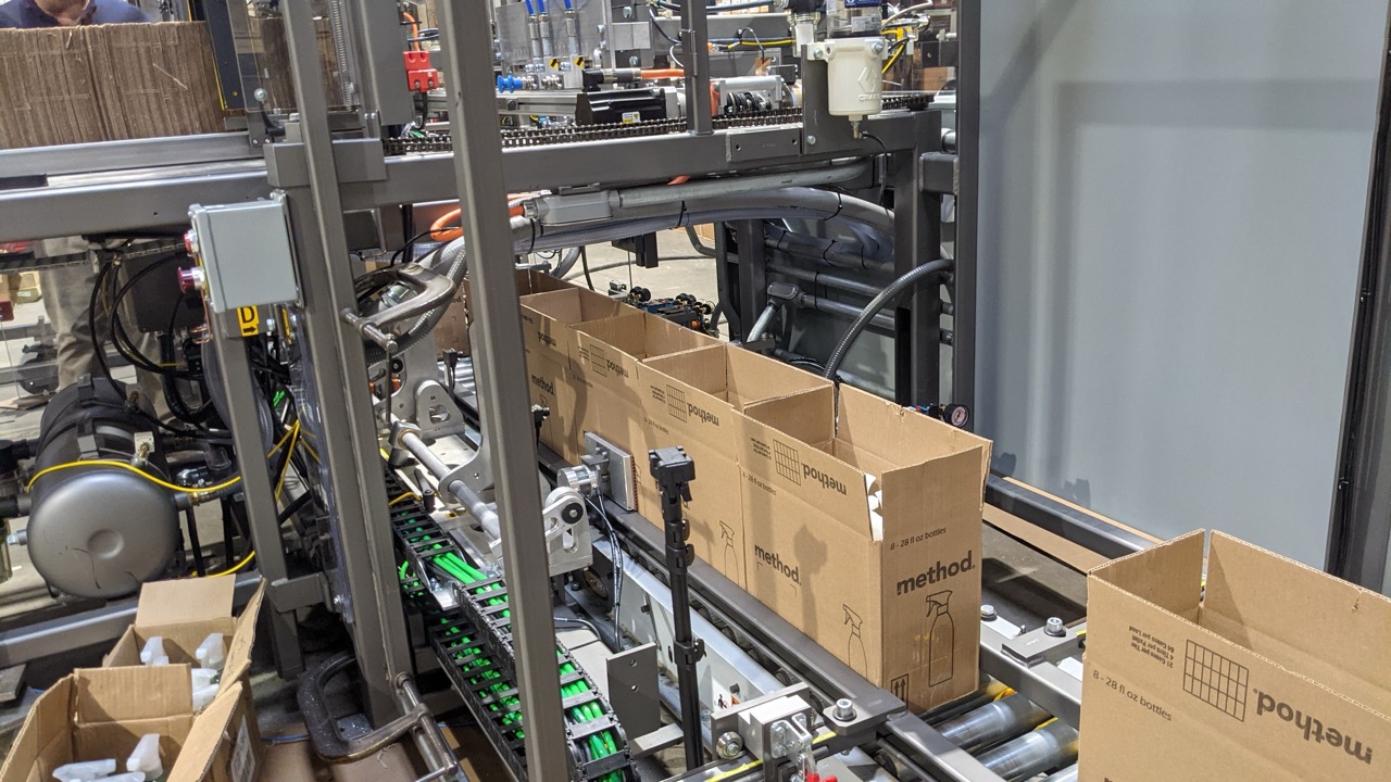 Close-up of Wayne Automation machine with CPS-integrated components for optimized packaging.