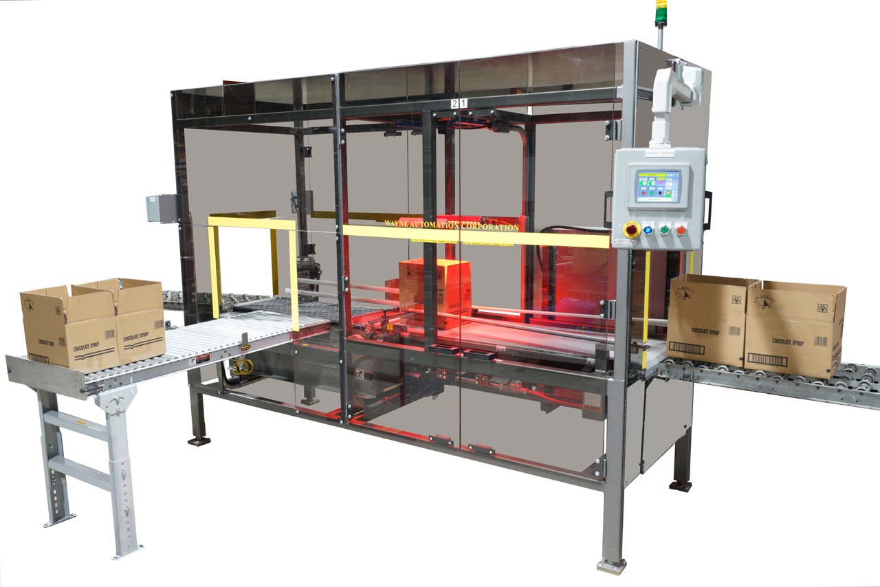  Vision inspection system verifying carton assembly on an automated beverage packaging line. 